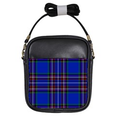 Bright Blue Plaid Girls Sling Bags by allthingseveryone