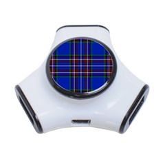 Bright Blue Plaid 3-port Usb Hub by allthingseveryone