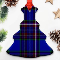 Bright Blue Plaid Christmas Tree Ornament (two Sides) by allthingseveryone