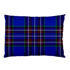 Bright Blue Plaid Pillow Case (two Sides) by allthingseveryone