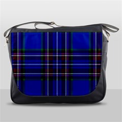 Bright Blue Plaid Messenger Bags by allthingseveryone