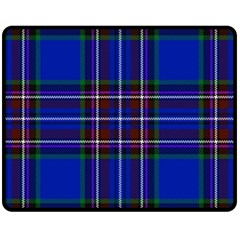 Bright Blue Plaid Double Sided Fleece Blanket (medium)  by allthingseveryone