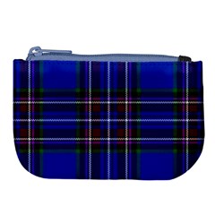 Bright Blue Plaid Large Coin Purse by allthingseveryone