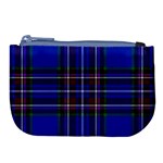 Bright Blue Plaid Large Coin Purse Front