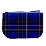 Bright Blue Plaid Large Coin Purse Back