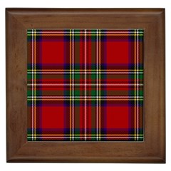 Red Tartan Plaid Framed Tiles by allthingseveryone