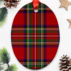 Red Tartan Plaid Ornament (oval) by allthingseveryone