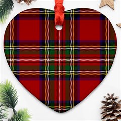 Red Tartan Plaid Ornament (heart) by allthingseveryone