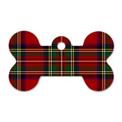 Red Tartan Plaid Dog Tag Bone (one Side) by allthingseveryone