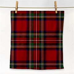 Red Tartan Plaid Face Towel by allthingseveryone