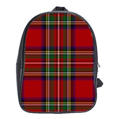 Red Tartan Plaid School Bag (large) by allthingseveryone