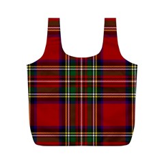 Red Tartan Plaid Full Print Recycle Bags (m)  by allthingseveryone