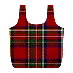 Red Tartan Plaid Full Print Recycle Bags (l)  by allthingseveryone