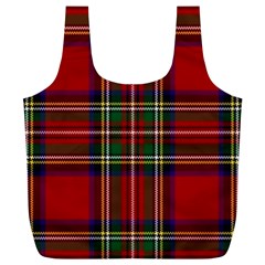 Red Tartan Plaid Full Print Recycle Bags (l)  by allthingseveryone