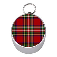 Red Tartan Plaid Mini Silver Compasses by allthingseveryone