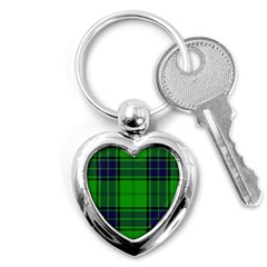 Green And Blue Plaid Key Chains (heart)  by allthingseveryone