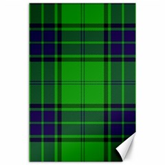 Green And Blue Plaid Canvas 24  X 36  by allthingseveryone