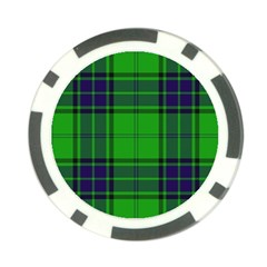 Green And Blue Plaid Poker Chip Card Guard by allthingseveryone