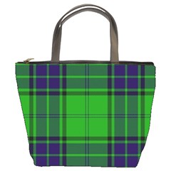 Green And Blue Plaid Bucket Bags by allthingseveryone