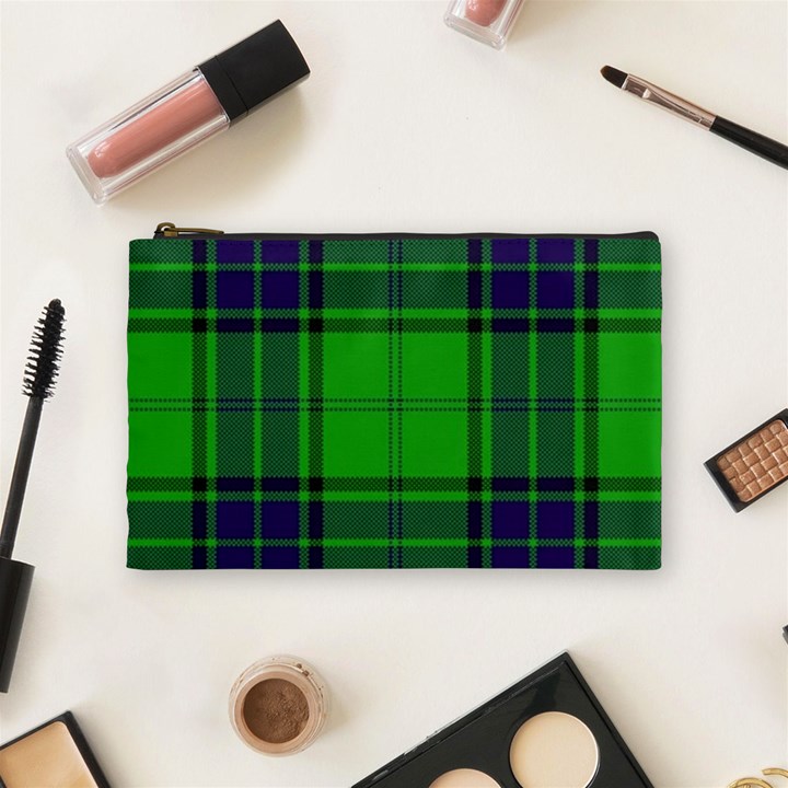 Green And Blue Plaid Cosmetic Bag (Medium) 