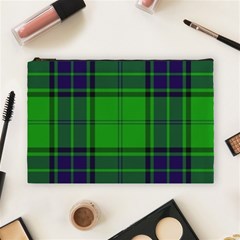 Green And Blue Plaid Cosmetic Bag (large)  by allthingseveryone