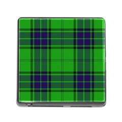 Green And Blue Plaid Memory Card Reader (square) by allthingseveryone