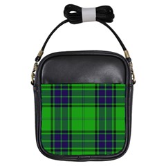 Green And Blue Plaid Girls Sling Bags by allthingseveryone