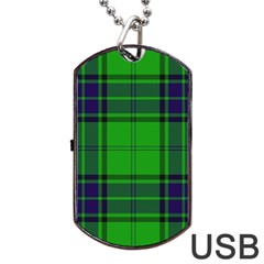 Green And Blue Plaid Dog Tag Usb Flash (one Side) by allthingseveryone