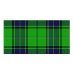 Green And Blue Plaid Satin Shawl by allthingseveryone