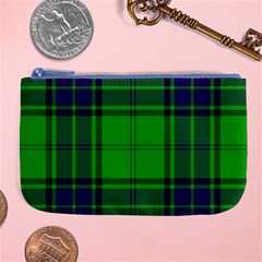 Green And Blue Plaid Large Coin Purse by allthingseveryone