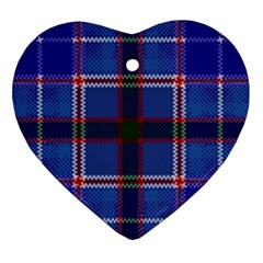 Blue Heather Plaid Ornament (heart) by allthingseveryone