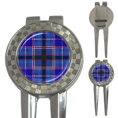 Blue Heather Plaid 3-in-1 Golf Divots by allthingseveryone