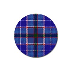 Blue Heather Plaid Magnet 3  (round) by allthingseveryone