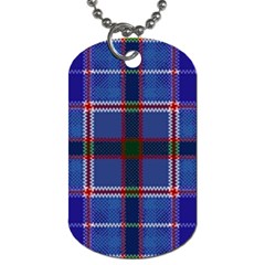 Blue Heather Plaid Dog Tag (two Sides) by allthingseveryone