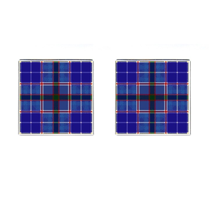 Blue Heather Plaid Cufflinks (Square)