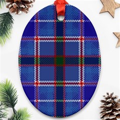 Blue Heather Plaid Oval Ornament (two Sides) by allthingseveryone