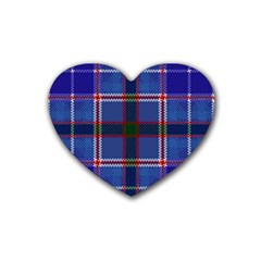 Blue Heather Plaid Heart Coaster (4 Pack)  by allthingseveryone