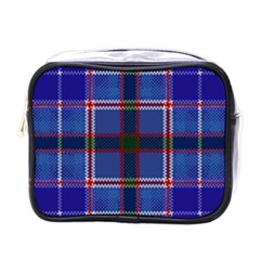 Blue Heather Plaid Mini Toiletries Bags by allthingseveryone