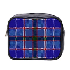 Blue Heather Plaid Mini Toiletries Bag 2-side by allthingseveryone