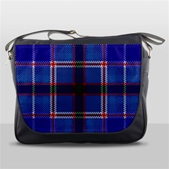 Blue Heather Plaid Messenger Bags by allthingseveryone