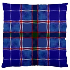 Blue Heather Plaid Large Cushion Case (two Sides) by allthingseveryone