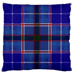 Blue Heather Plaid Large Flano Cushion Case (two Sides) by allthingseveryone