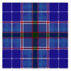 Blue Heather Plaid Large Satin Scarf (square) by allthingseveryone