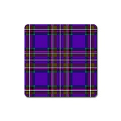 Purple Tartan Plaid Square Magnet by allthingseveryone