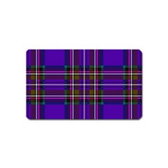 Purple Tartan Plaid Magnet (name Card) by allthingseveryone