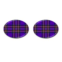 Purple Tartan Plaid Cufflinks (oval) by allthingseveryone