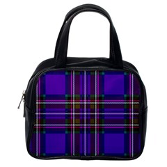 Purple Tartan Plaid Classic Handbags (one Side) by allthingseveryone