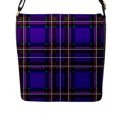 Purple Tartan Plaid Flap Messenger Bag (l)  by allthingseveryone