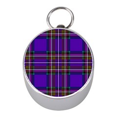 Purple Tartan Plaid Mini Silver Compasses by allthingseveryone