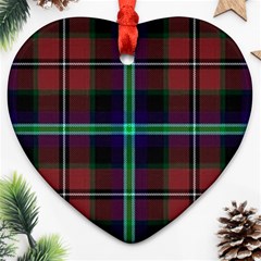 Purple And Red Tartan Plaid Ornament (heart) by allthingseveryone